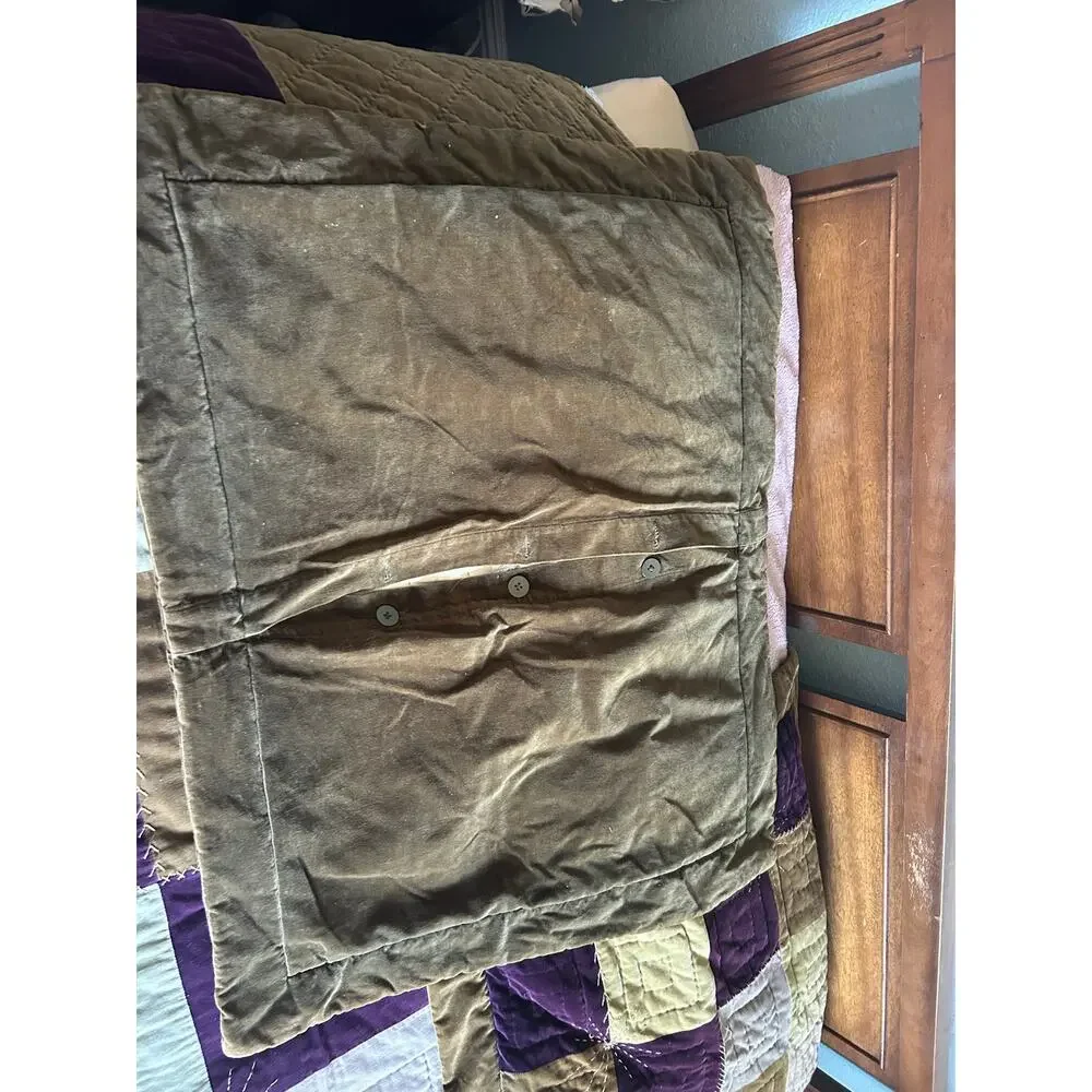 Vintage pottery barn velvet patchwork comforter sham set Cal King